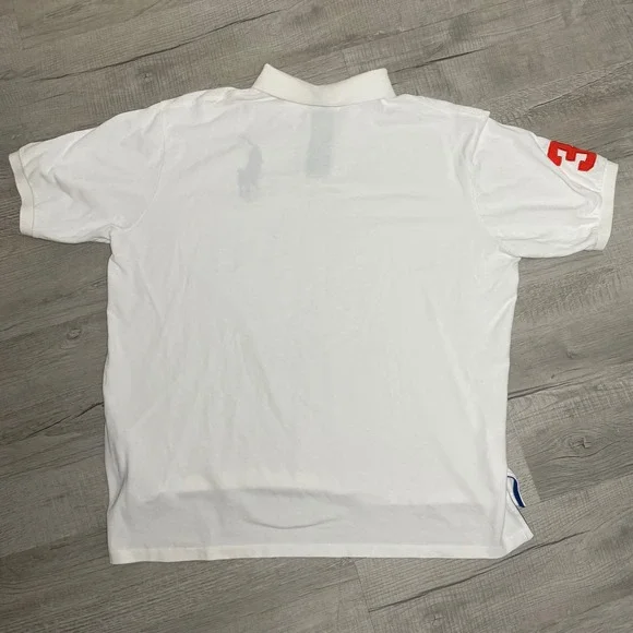 Polo Ralph Lauren Big Pony Rugby Shirt Mens 3XLT White Blue Logo Short Sleeve - Picture 6 of 10